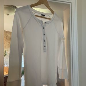 Cream Henley thermal Patagonia cotton long sleeve